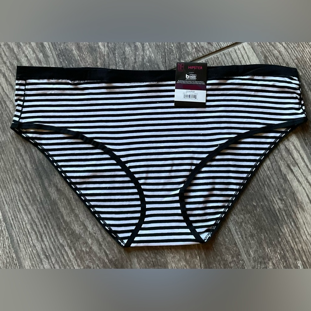 New Nobo, No Boundaries cotton hipster panties size XXL Stripe